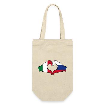 Italy Russia hands heart shape - Gift Bag for Bottles - nature - Front