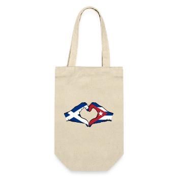 Scotland Cuba Hands Heart Shape - Gift Bag for Bottles - nature - Front