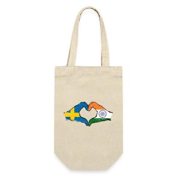 Sweden India Hands Heart Shape Used - Gift Bag for Bottles - nature - Front