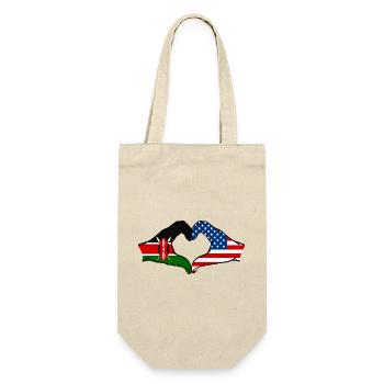 Kenya USA hands heart shape - Gift Bag for Bottles - nature - Front
