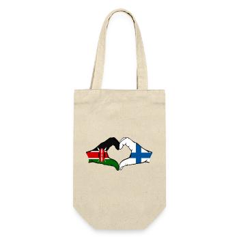 Kenya Finland Hands Heart Shape - Gift Bag for Bottles - nature - Front