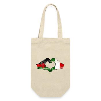 Kenya Italy hands heart shape used - Gift Bag for Bottles - nature - Front