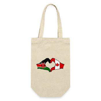 Kenya Canada Hands Heart Shape - Gift Bag for Bottles - nature - Front