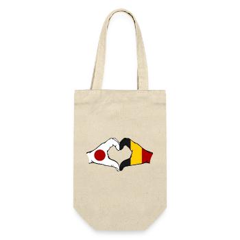 Japan Belgium Hands Heart Shape - Gift Bag for Bottles - nature - Front