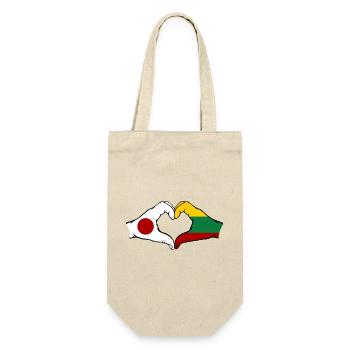 Japan Lithuania Hands Heart Shape - Gift Bag for Bottles - nature - Front
