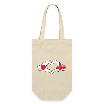 Japan England Hands Heart Shape Used - Gift Bag for Bottles - nature - Front