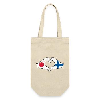 Japon Finlande mains forme de coeur utilisé - Sac à bouteille - nature - Devant