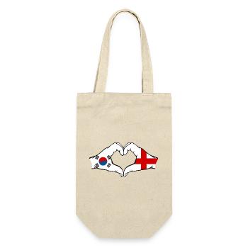 South Korea England Hands Heart Shape - Gift Bag for Bottles - nature - Front