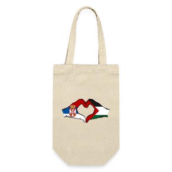 Serbie Palestine Drapeau Coeur Forme - Sac à bouteille - nature - Devant