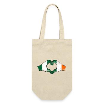 Nigeria Irland Flagge Herzform used - Geschenkbeutel für Flaschen - Natur - Vorne