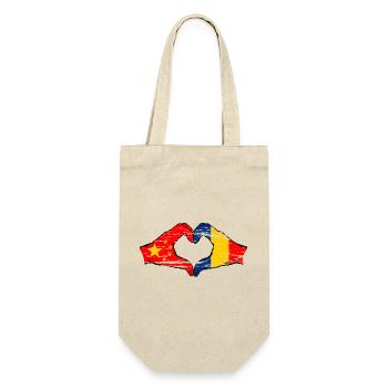 Chine Drapeau Roumanie forme de coeur utilisé - Sac à bouteille - nature - Devant