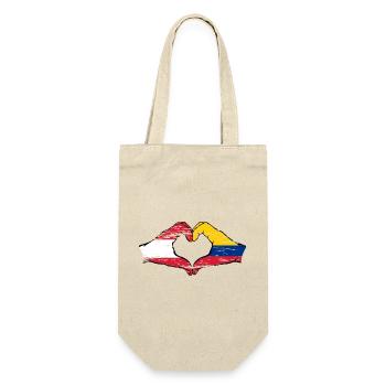 Austria Colombia Flag Hands Heart Shape Used - Gift Bag for Bottles - nature - Front