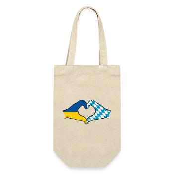 Ukraine Bavière Drapeau Mains Coeur Forme - Sac à bouteille - nature - Devant