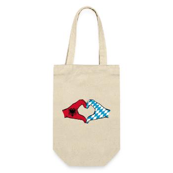 Albania Bavaria Flag Hands Heart Shape - Gift Bag for Bottles - nature - Front