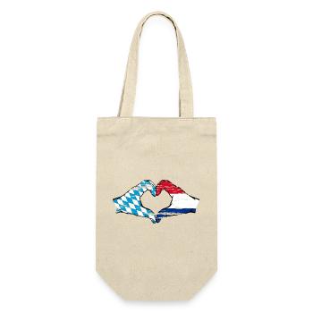 Bavière, Hollande, drapeau, mains, forme de coeur utilisé - Sac à bouteille - nature - Devant