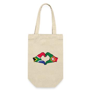 Afrique du Sud Portugal Drapeau Mains Coeur Forme - Sac à bouteille - nature - Devant