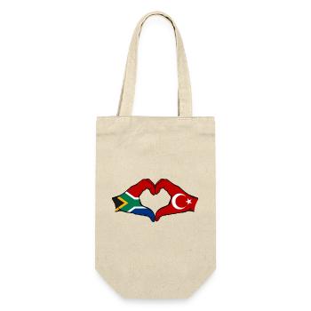Afrique du Sud Turquie Drapeau Mains Coeur Forme - Sac à bouteille - nature - Devant