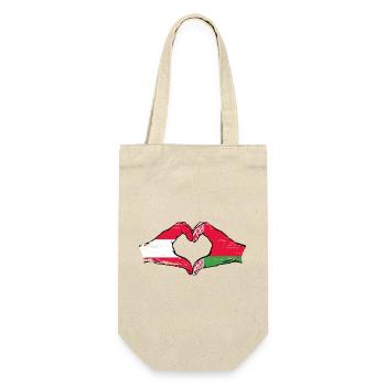 Autriche Biélorussie drapeau mains forme de coeur utilisé - Sac à bouteille - nature - Devant