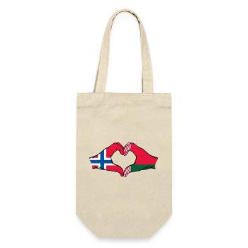 Norvège Biélorussie Drapeau Mains Coeur Forme - Sac à bouteille - nature - Devant
