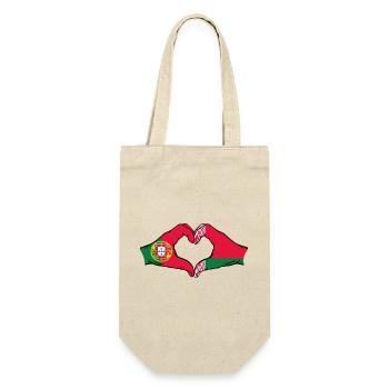 Portugal Biélorussie drapeau mains forme coeur - Sac à bouteille - nature - Devant