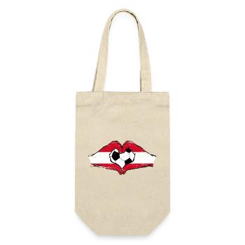 Austria flag football hands heart shape used - Gift Bag for Bottles - nature - Front