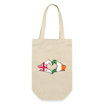 Georgia Ireland Flag Hands Heart Shape used - Gift Bag for Bottles - nature - Front