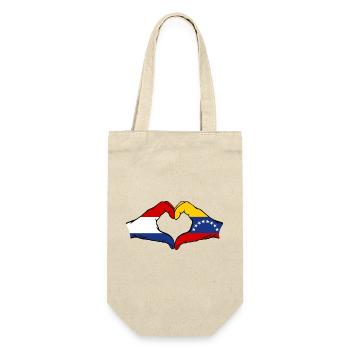 Holland Venezuela Flag Hands Heart Shape - Gift Bag for Bottles - nature - Front