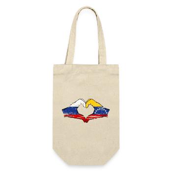 Russia Venezuela Flag Hands Heart Shape used - Gift Bag for Bottles - nature - Front