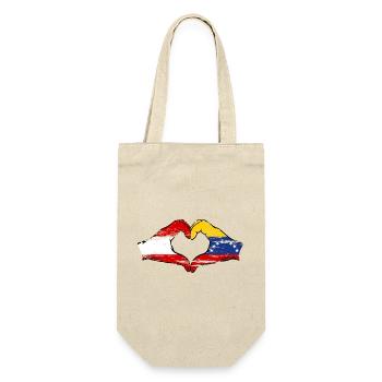 Austria Venezuela Flag Hands Heart Shape used - Gift Bag for Bottles - nature - Front