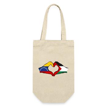Venezuela Palestine drapeau mains forme de coeur - Sac à bouteille - nature - Devant
