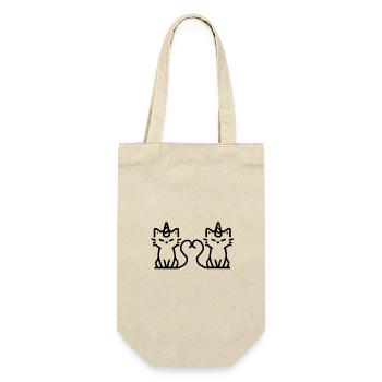chat-licornes amoureux - Sac à bouteille - nature - Devant