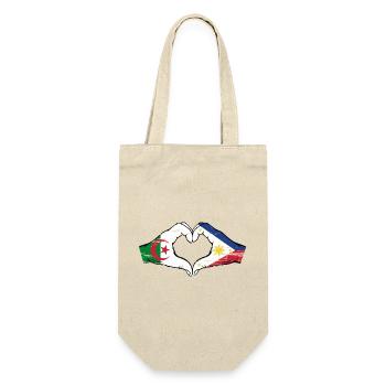 Algeria Philippines Flag Hands Heart Shape Used - Gift Bag for Bottles - nature - Front