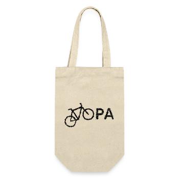 bester Opa Fahrrad Mountainbike Radeln Kritzeln - Geschenkbeutel für Flaschen - Natur - Vorne