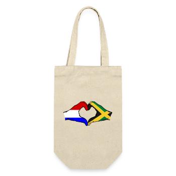Holland Jamaica Flag Hands Heart Shape - Gift Bag for Bottles - nature - Front