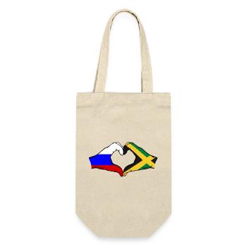 Russia Jamaica Flag Hands Heart Shape - Gift Bag for Bottles - nature - Front