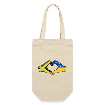 Jamaica Ukraine Hands Heart Shape Used - Gift Bag for Bottles - nature - Front