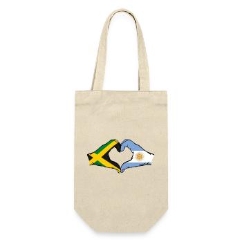 Jamaica Argentina Hands Heart Shape - Gift Bag for Bottles - nature - Front