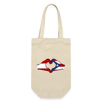 Austria Puerto Rico Hands Heart Shape - Gift Bag for Bottles - nature - Front