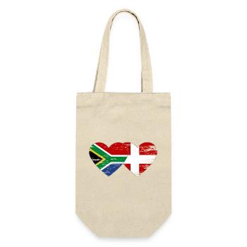 Afrique du Sud Drapeau Danemark forme de coeur utilisé - Sac à bouteille - nature - Devant