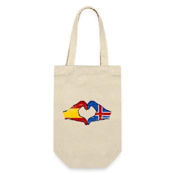 Espagne Islande drapeau mains coeur utilisé - Sac à bouteille - nature - Devant