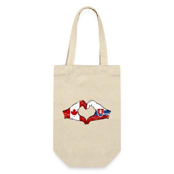 Canada Slovaquie drapeau mains coeur utilisé - Sac à bouteille - nature - Devant
