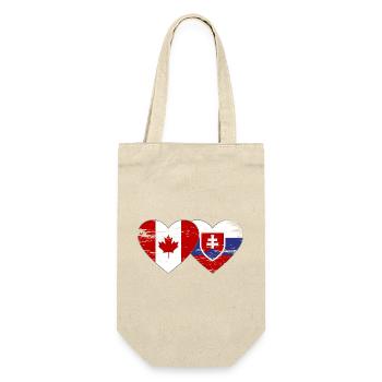 Canada Slovakia flag heart used - Gift Bag for Bottles - nature - Front