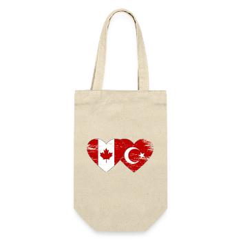Canada Dinde Drapeau Coeur Utilisé - Sac à bouteille - nature - Devant