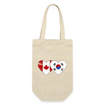 Canada Corée du Sud Drapeau Coeur Utilisé - Sac à bouteille - nature - Devant