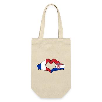 France Croatia Flag Hands Heart Shape - Gift Bag for Bottles - nature - Front