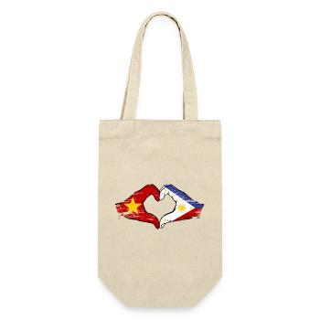 Vietnam Philippines Flag Hands Heart Shape Used - Gift Bag for Bottles - nature - Front