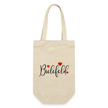 Herz Schriftzug Bielefeld OSTWESTFALEN - Geschenkbeutel für Flaschen - Natur - Vorne