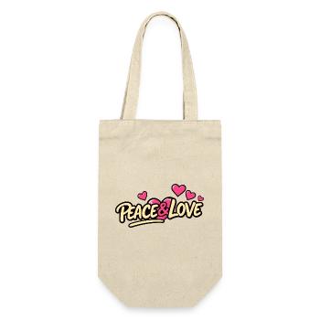 Peace & Love Hearts Logo - Sac à bouteille - nature - Devant
