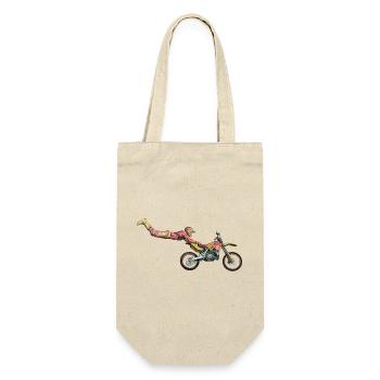 Motocross Freestyle - Geschenkbeutel für Flaschen - Natur - Vorne