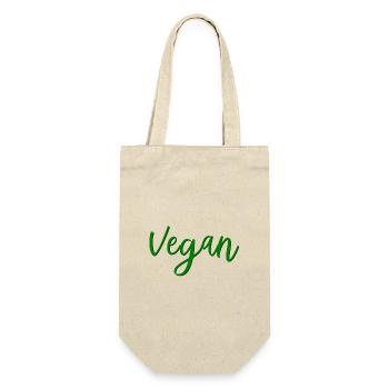 Vegan - Veganerin - Veganer - Gift Bag for Bottles - nature - Front